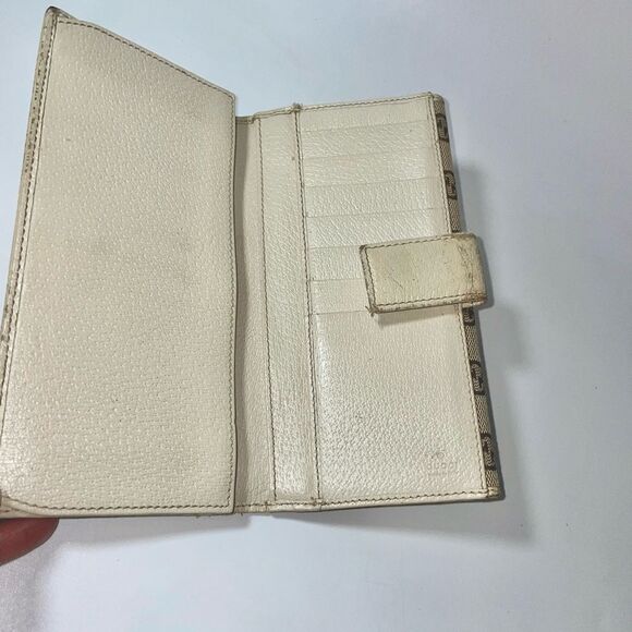 Gucci GG Logo Canvas Leather Trim Continental Wallet - Picture 9 of 15